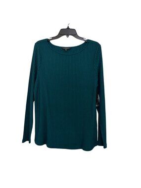 Liverpool Womens Ribbed Long Sleeve Top Blouse Dark Forest 1X New With Tags